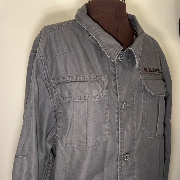 Element Shirt Military Jacket with Pockets in dark grey with utility pockets - Picture 3 of 9